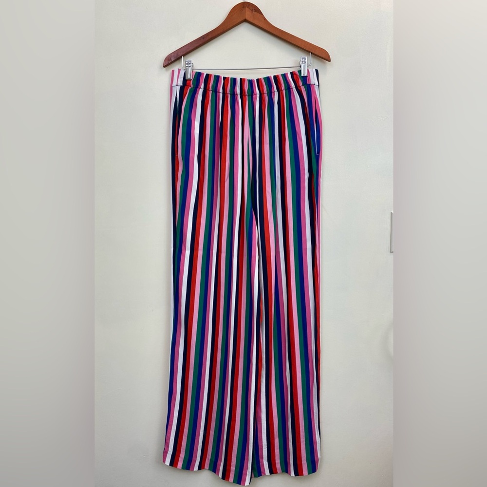 Boden Rainbow Stripe Wide Leg Pull-on Pants Size US 10R - Picture 8 of 11